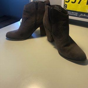 Brown Suede Ankle Booties